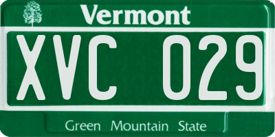 VT license plate XVC029