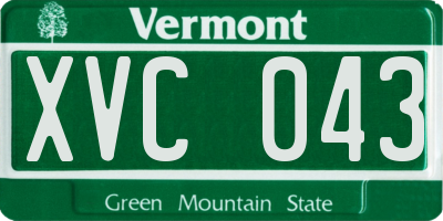 VT license plate XVC043