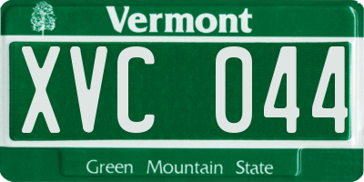 VT license plate XVC044