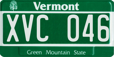 VT license plate XVC046