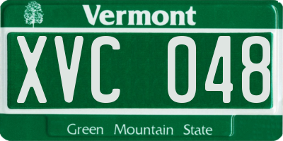 VT license plate XVC048