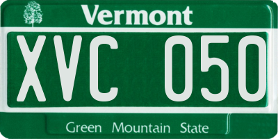 VT license plate XVC050