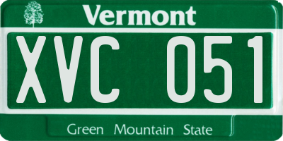 VT license plate XVC051
