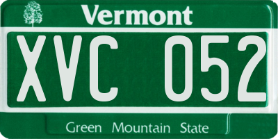 VT license plate XVC052