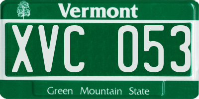 VT license plate XVC053