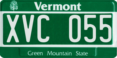 VT license plate XVC055