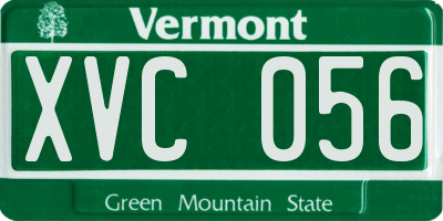 VT license plate XVC056