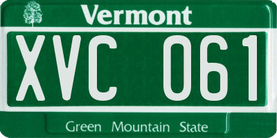 VT license plate XVC061