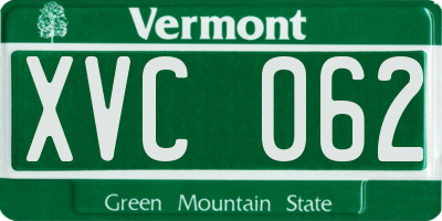 VT license plate XVC062
