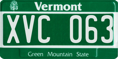 VT license plate XVC063