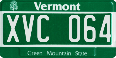 VT license plate XVC064