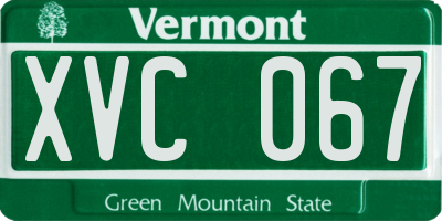 VT license plate XVC067