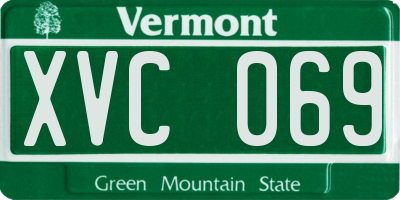VT license plate XVC069