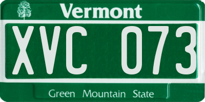 VT license plate XVC073