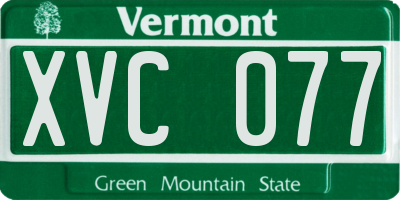 VT license plate XVC077
