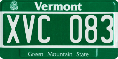VT license plate XVC083