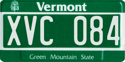 VT license plate XVC084