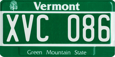 VT license plate XVC086