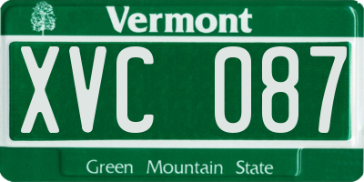 VT license plate XVC087