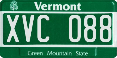 VT license plate XVC088