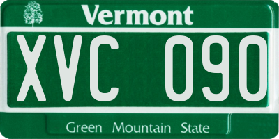 VT license plate XVC090