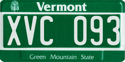 VT license plate XVC093