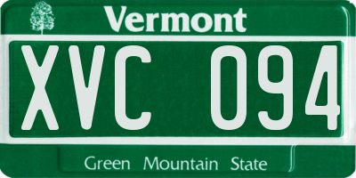 VT license plate XVC094