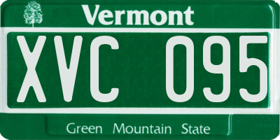 VT license plate XVC095