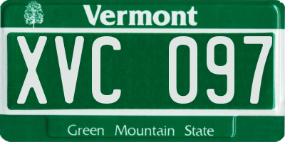 VT license plate XVC097