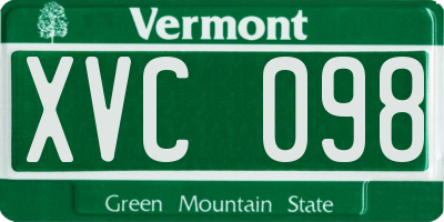 VT license plate XVC098