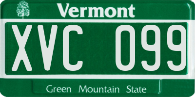 VT license plate XVC099