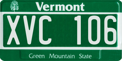 VT license plate XVC106