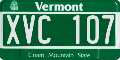 VT license plate XVC107