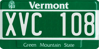 VT license plate XVC108