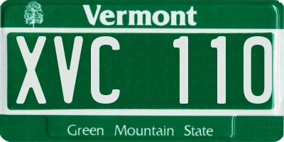 VT license plate XVC110