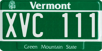 VT license plate XVC111