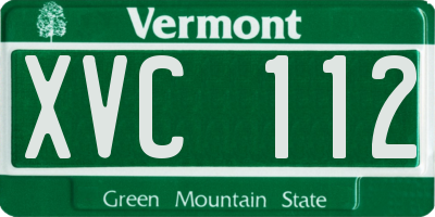 VT license plate XVC112