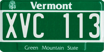 VT license plate XVC113