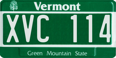 VT license plate XVC114