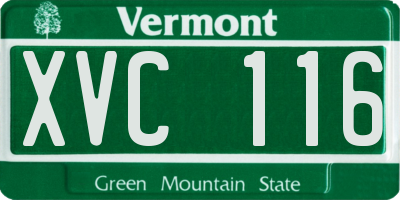 VT license plate XVC116