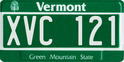 VT license plate XVC121