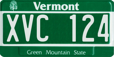 VT license plate XVC124