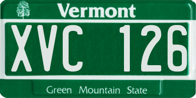 VT license plate XVC126