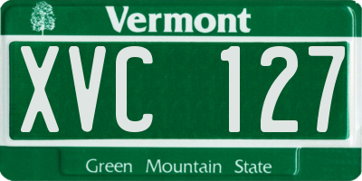 VT license plate XVC127