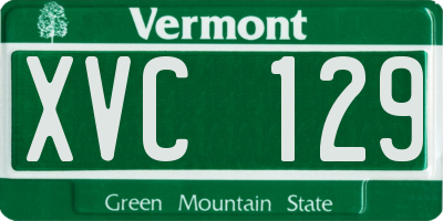 VT license plate XVC129