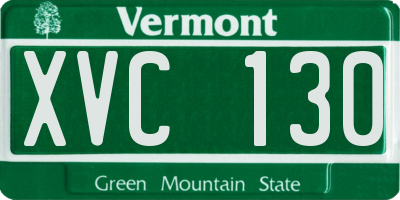 VT license plate XVC130