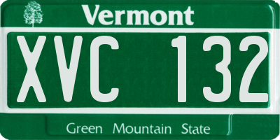 VT license plate XVC132