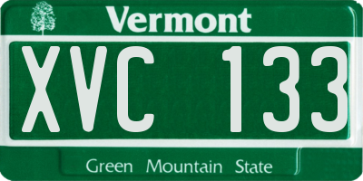 VT license plate XVC133