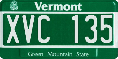 VT license plate XVC135