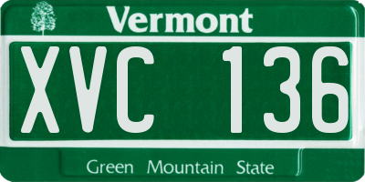 VT license plate XVC136